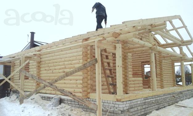 Сборка срубов. Оцилиндрованное бревно